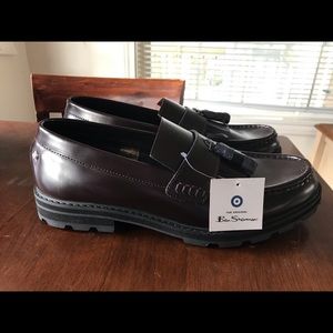 Ben Sherman chunky tassel loafers bordo leather